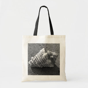 Conch Sea Shell Sac fourre-tout de plage noir et b