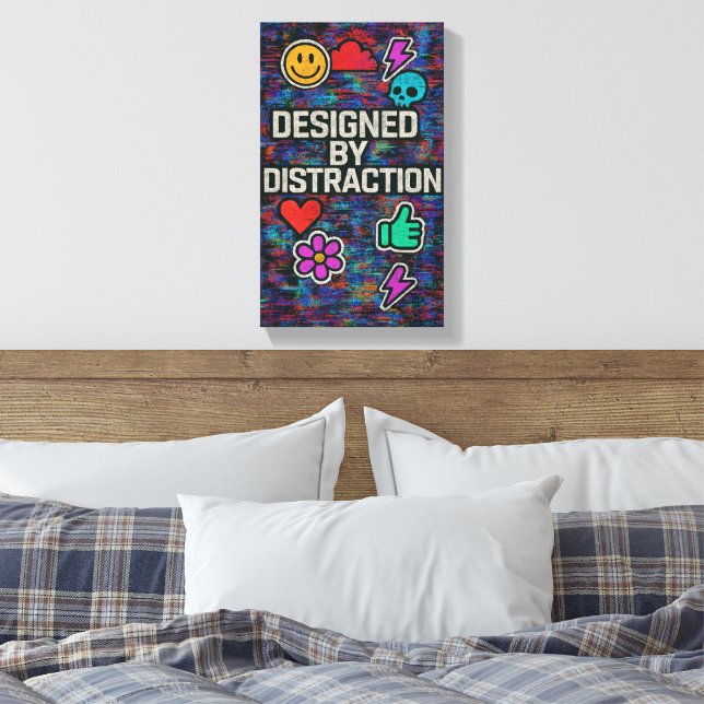 Conçu par distraction | Toile à rayures numériques (Insitu(Chambre))