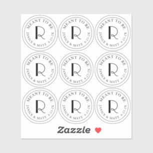 Conçu pour être Étiquette Mini Monogramme avec dat