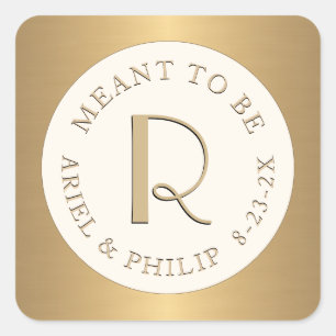 Conçu pour être Étiquette Mini Monogramme avec dat