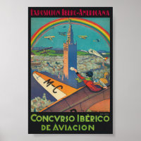 Concurso Iberico de Aviacion Poster vintage 1929