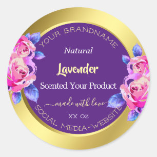 Conditionnement Floral moderne Étiquette Gold Purp