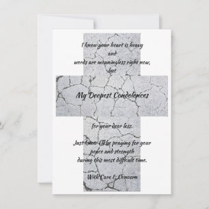 Condoléances les plus profondes carte de voeux pla