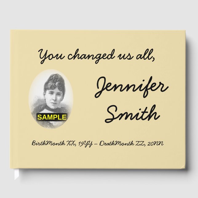 Condoléances minimes et personnalisées Livre d'or (Recto)