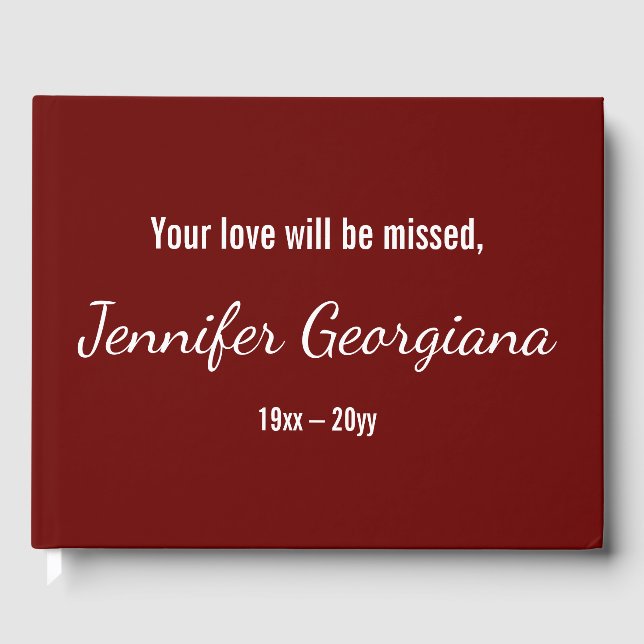 Condoléances respectables et personnalisées Livre  (Recto)