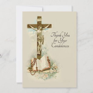 Condolence Sympathie Merci catholique Crucifix