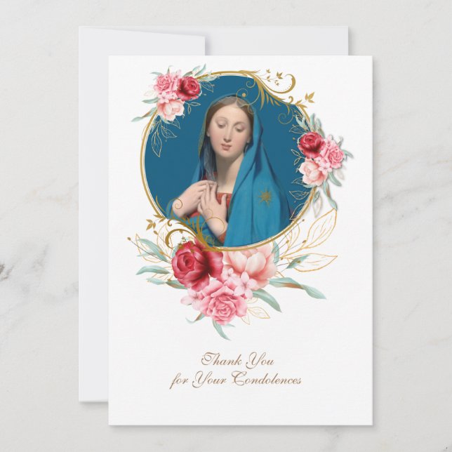 Condolence Sympathie Merci Catholique Marie (Devant)