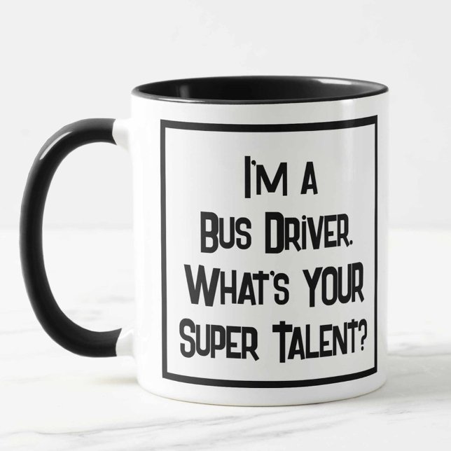 Conducteur de bus Super Talent. Mug à café à deux  (Créateur téléchargé)