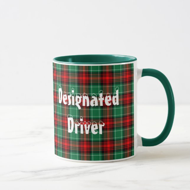Conducteur désigné Rouge Vert Plaid Coffee Mug (Droite)