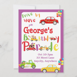 Conduire par Anniversaire Carte d'invitation de de