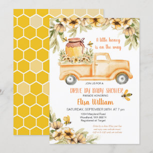 Conduire par bee girl baby shower invitation