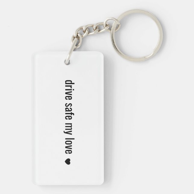 Conduis prudemment mon amour Porte-clés minimalist (Dos)