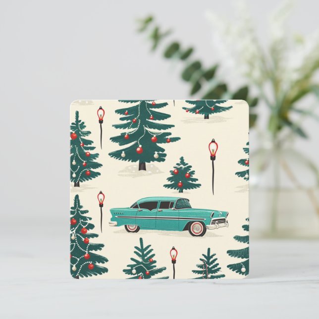 Conduite de Noël Turquoise du Milieu du Siècle (Debout devant)
