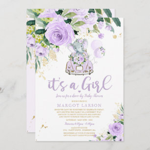 Conduite d'éléphants par Baby shower Invitation vi