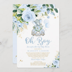 Conduite des éléphants par Baby shower Invitation