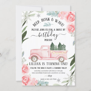 Conduite En Hiver Anniversaire Invitation Florale