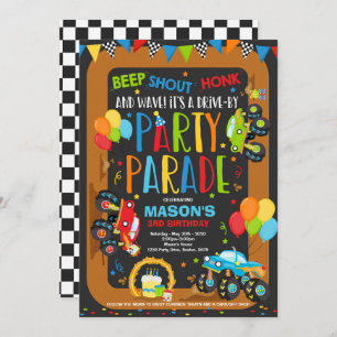 Conduite Par Anniversaire Parade Invitation Camion
