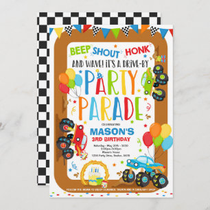 Conduite Par Anniversaire Parade Invitation Camion