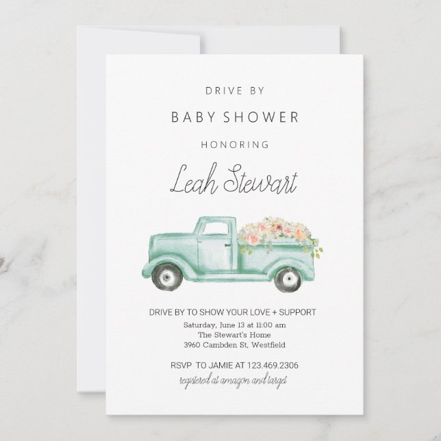 Conduite par Baby shower Invitation (Devant)