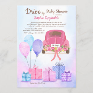 Conduite par Baby shower Invitation