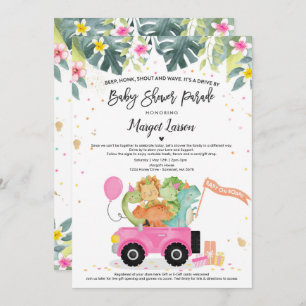 Conduite Par Baby shower Invitation Douche Dinosau