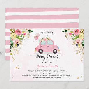 Conduite Par Baby shower Invitation Douche Florale