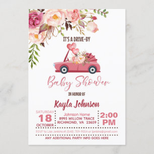 Conduite par Baby shower Invitation - Fille