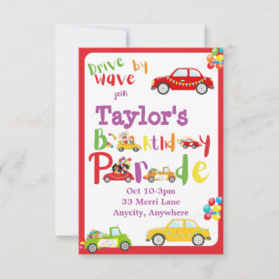 Conduite par carte d'invitation d'anniversaire