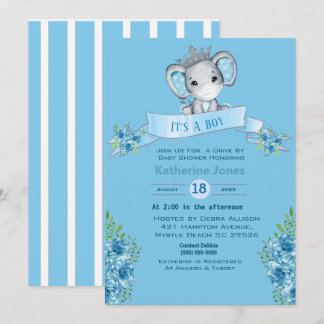 Conduite Par Garçons Bébé Douche Invitations