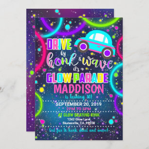 Conduite par Honk and Wave Glow Party Invitation