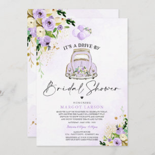 Conduite par une averse nuptiale Invitation Floral