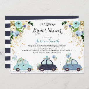 Conduite par une averse nuptiale Invitation Floral