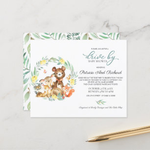 Conduite Woodland Par Baby shower Budget Invitatio