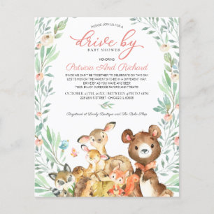 Conduite Woodland Par Baby shower Budget Invitatio