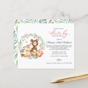 Conduite Woodland Par Baby shower Budget Invitatio