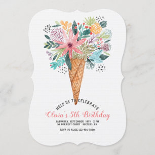Cône avec invitation de fleurs