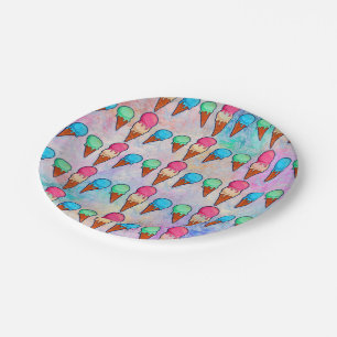 Cône de glace en papier assiette