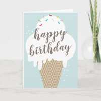 Cône de glace joyeux anniversaire carte de vœux pl