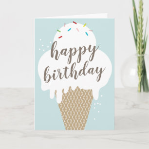 Cône de glace joyeux anniversaire carte de vœux pl