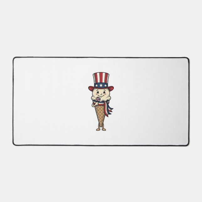 Cône de glace patriotique Dessin de gravure vintag (Recto)