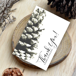 Cône de pin naturel sur Merci Mariage blanc