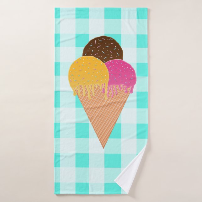 cône gaufre crème glacée (Serviette de bain)