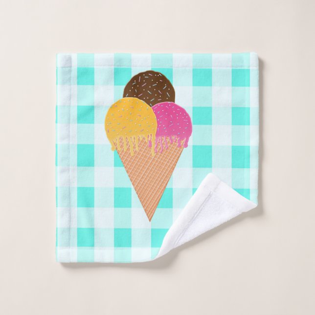 cône gaufre crème glacée (Gant de toilette)