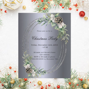 Cone pin argent Noël invitation