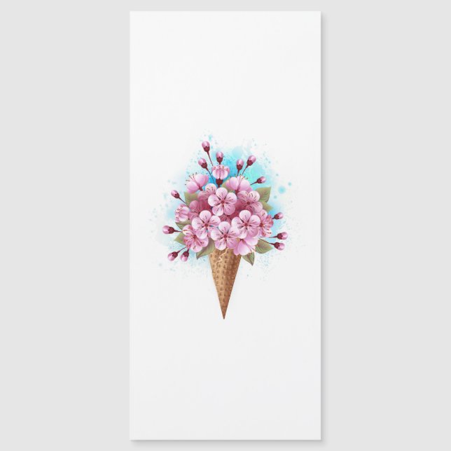 Cône rose Sakura crème glacée gaufre (Devant)
