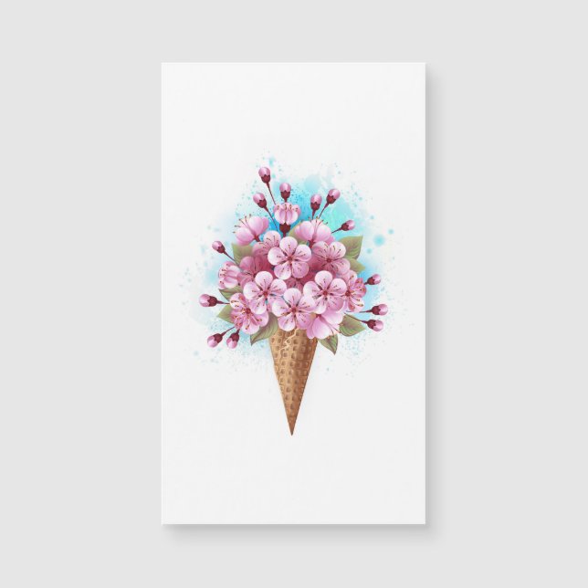 Cône rose Sakura crème glacée gaufre (Devant)