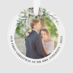 Cone verdure nouveaux mariés 1er noël photo