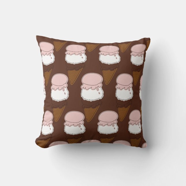 Cones De Glace Napolitain De 03 Sq Coussin (Recto)