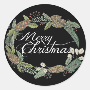 Cônes de pin de Joyeux Noël et autocollants de