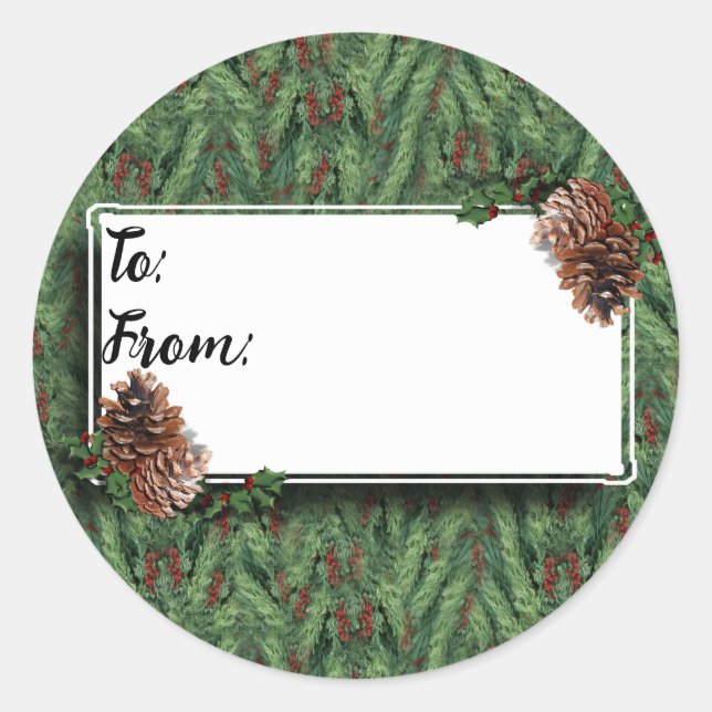 Cônes de pin de Noël avec étiquette (Devant)